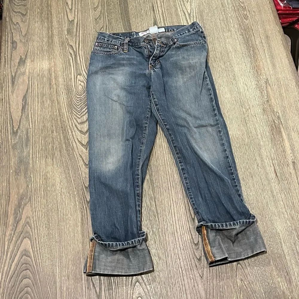 Hollister & Co Pacific Merchants Cuffed Cropped Jeans Straight Leg Blue Size 22